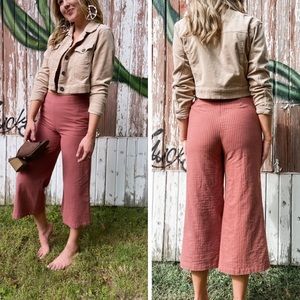 NWT Rose Gaucho Pants